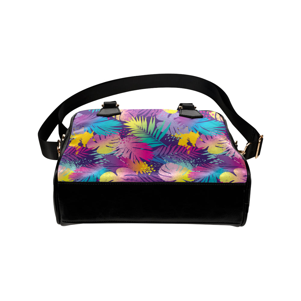 Palm Leaf Pattern Print Design A04 Shoulder Handbag