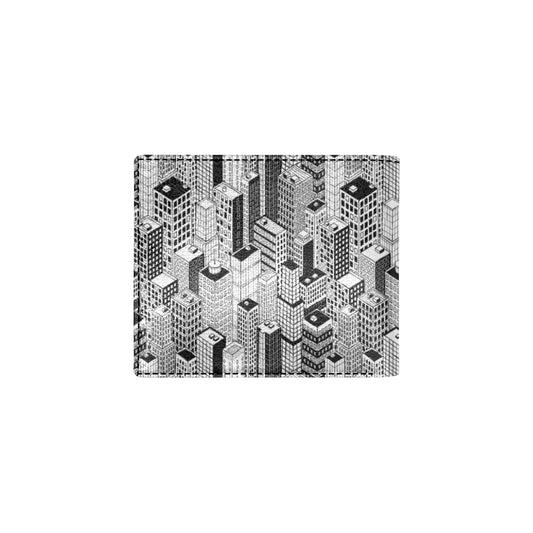 City Pattern Print Design 02 Men's ID Card Wallet