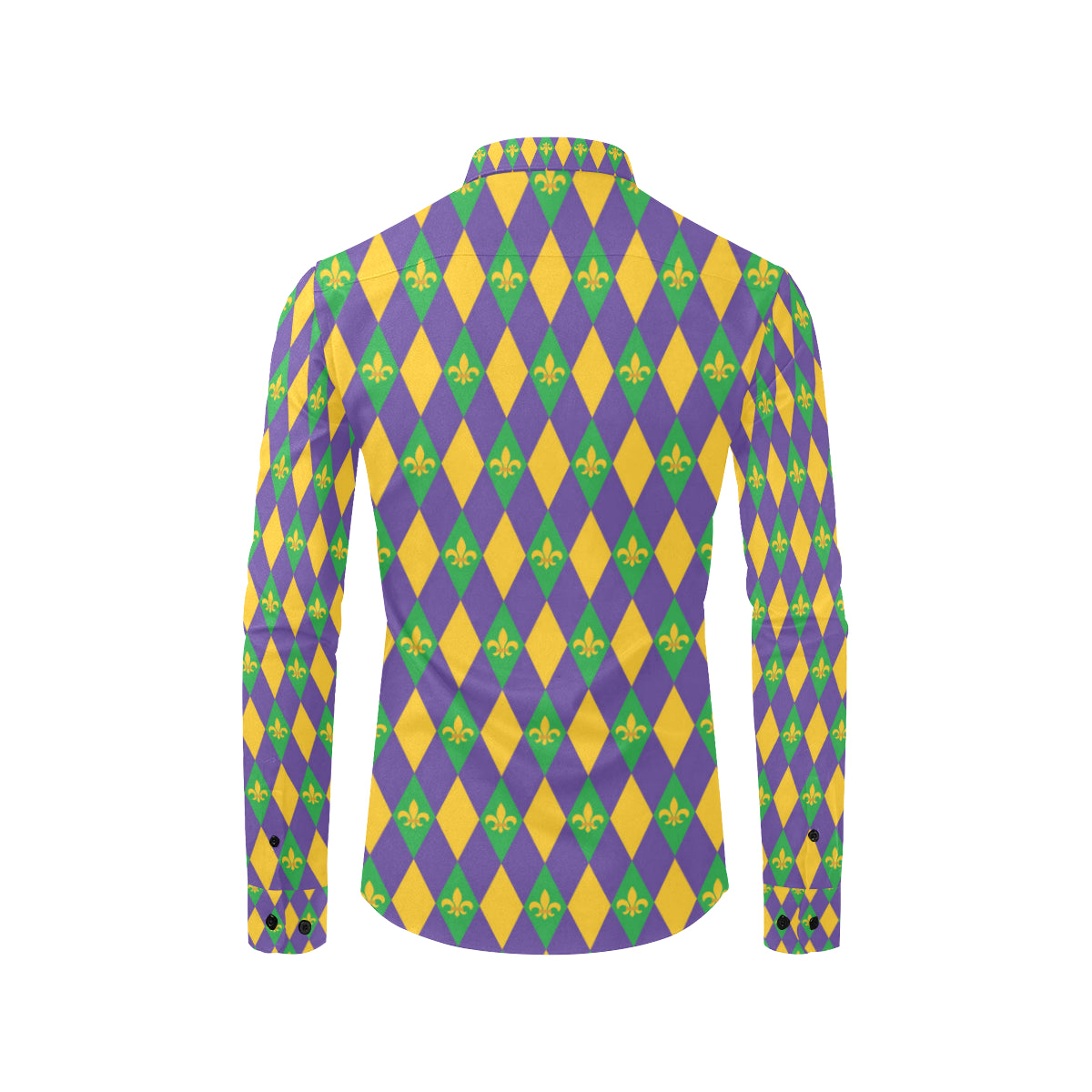 Mardi Gras Pattern Print Design 05 Men's Long Sleeve Shirt