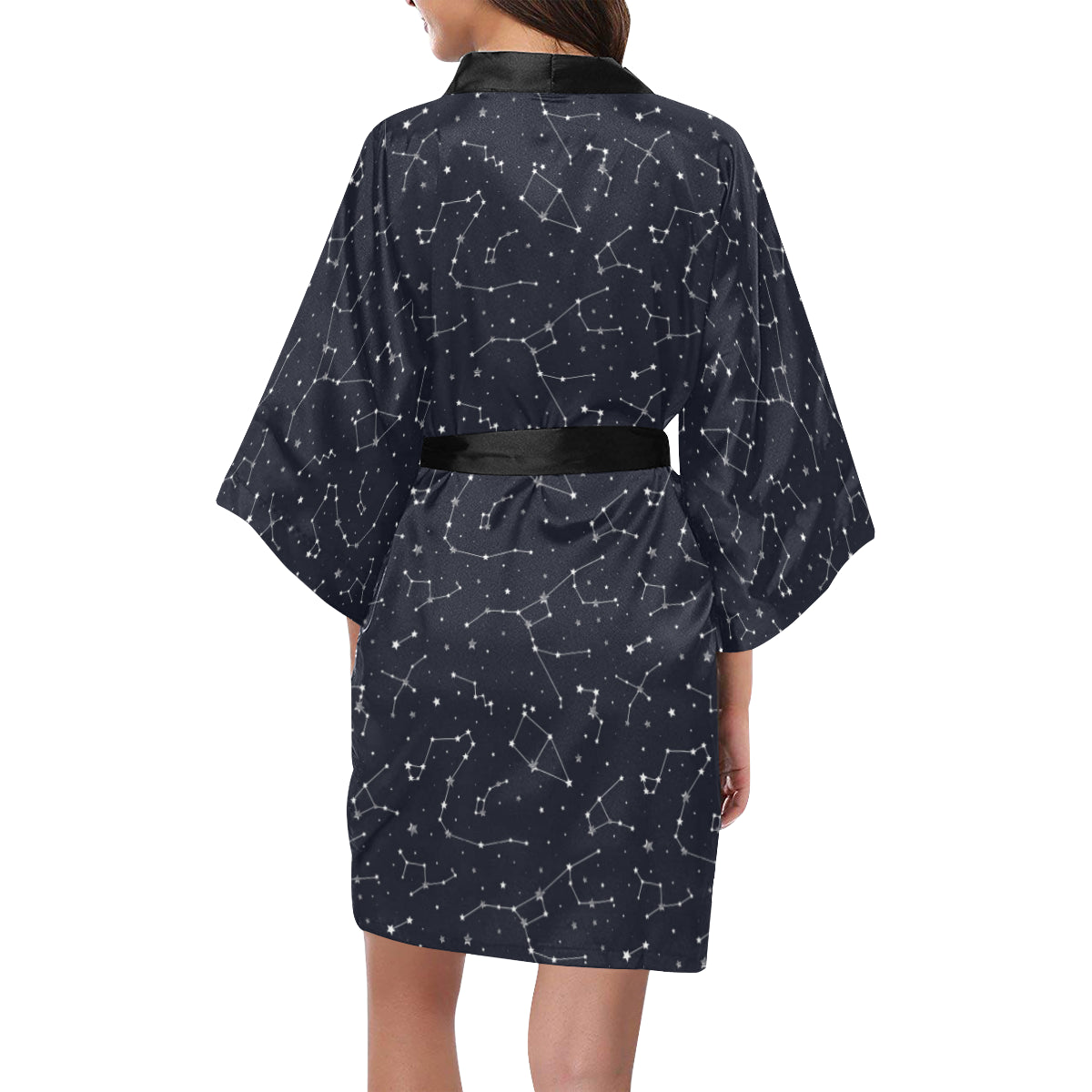 Constellation Pattern Print Design 03 Women's Short Kimono