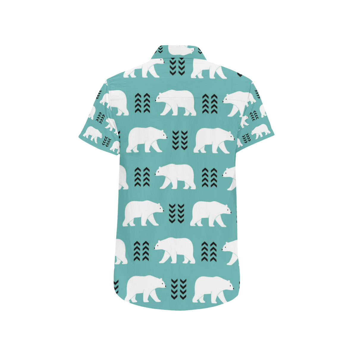 Polar Bear Pattern Print Design A05 Men's Short Sleeve Button Up Shirt