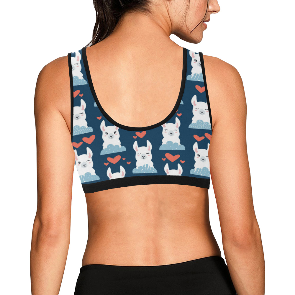 Alpaca Love Pattern Print Design 05 Sports Bra