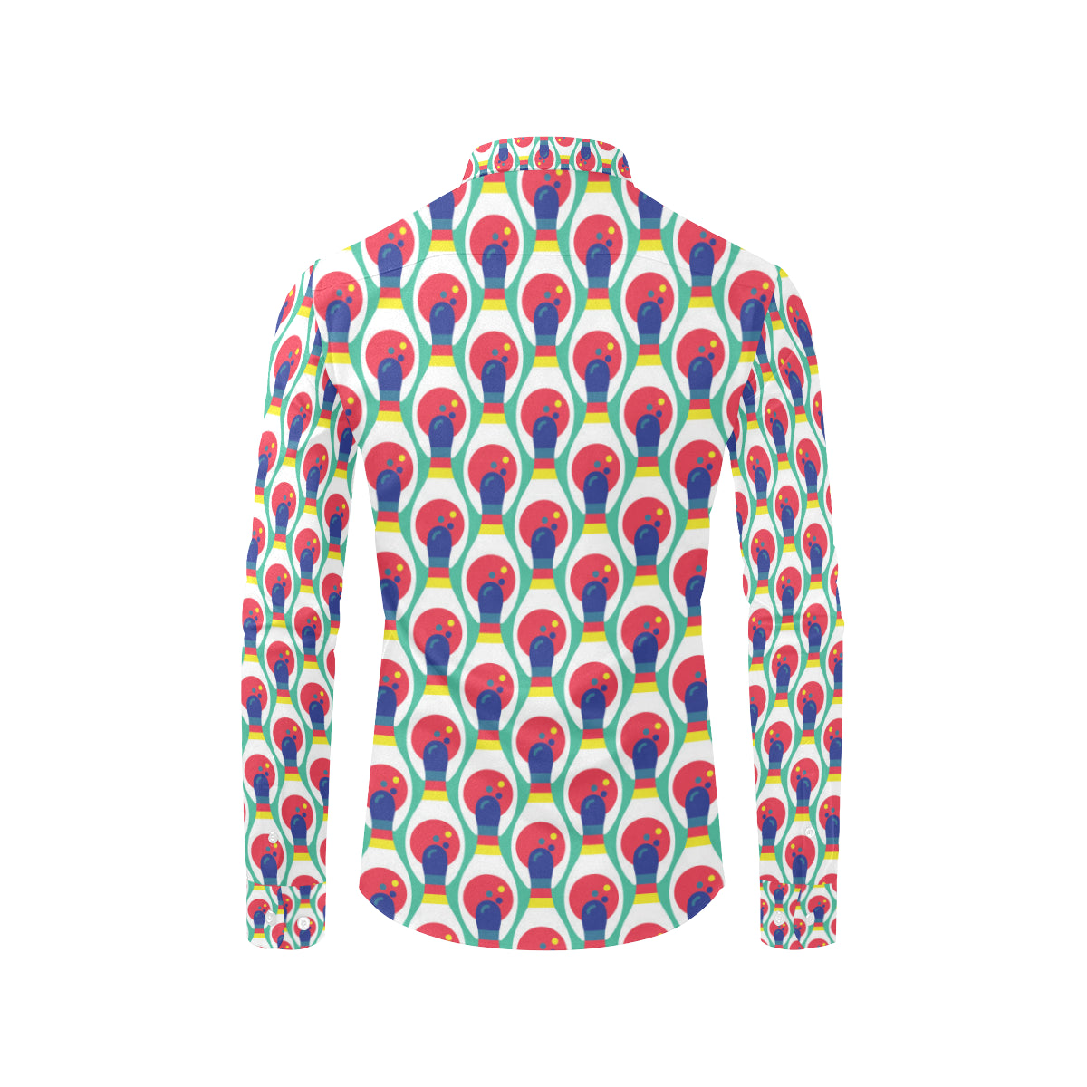 Bowling Pattern Print Design 05 Men's Long Sleeve Shirt