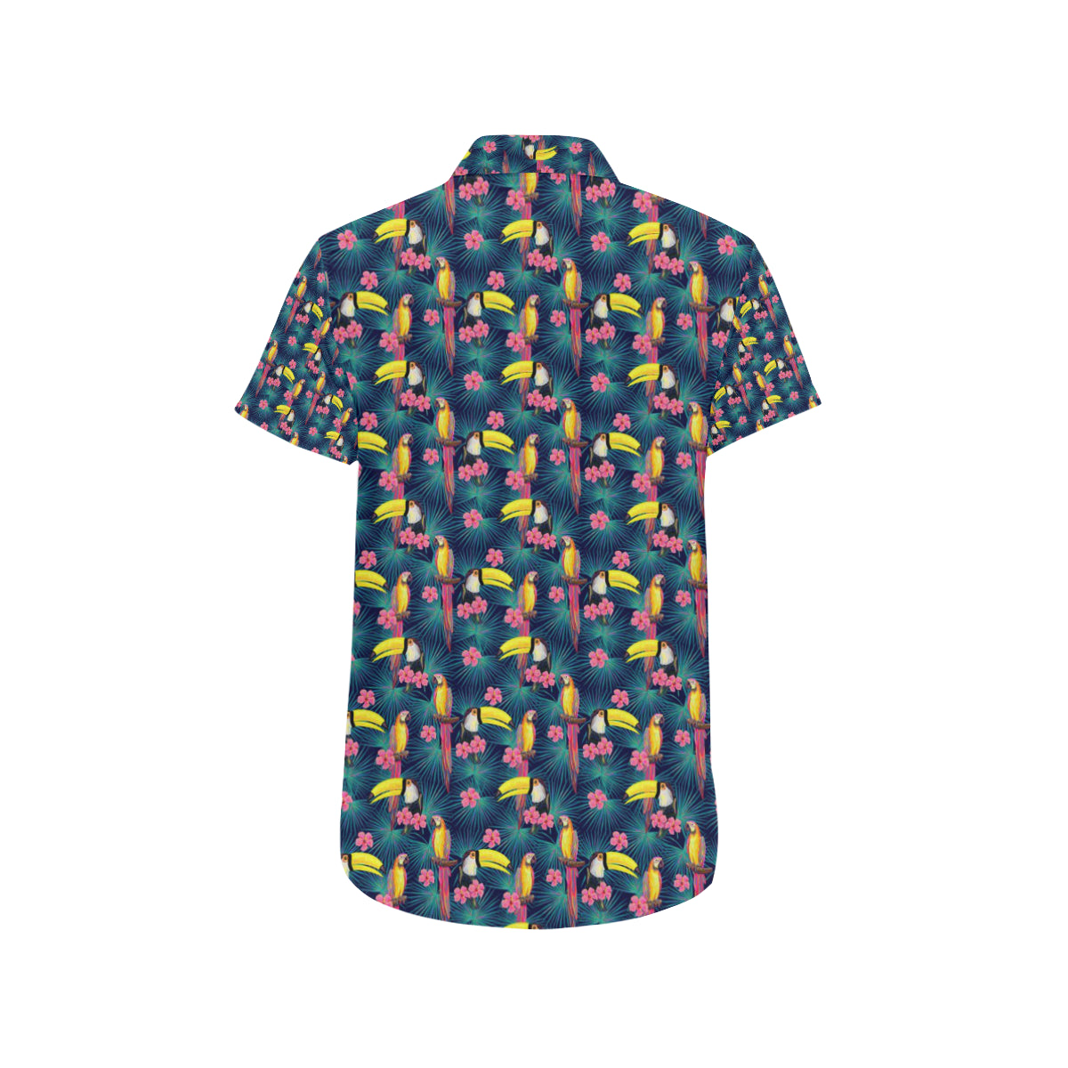 Toucan Parrot Design Men's Short Sleeve Button Up Shirt