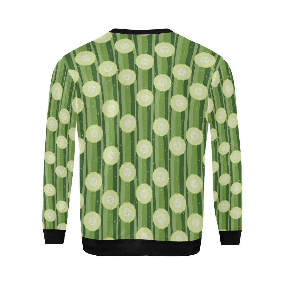 Cucumber Pattern Print Design CC03 Men Long Sleeve Sweatshirt