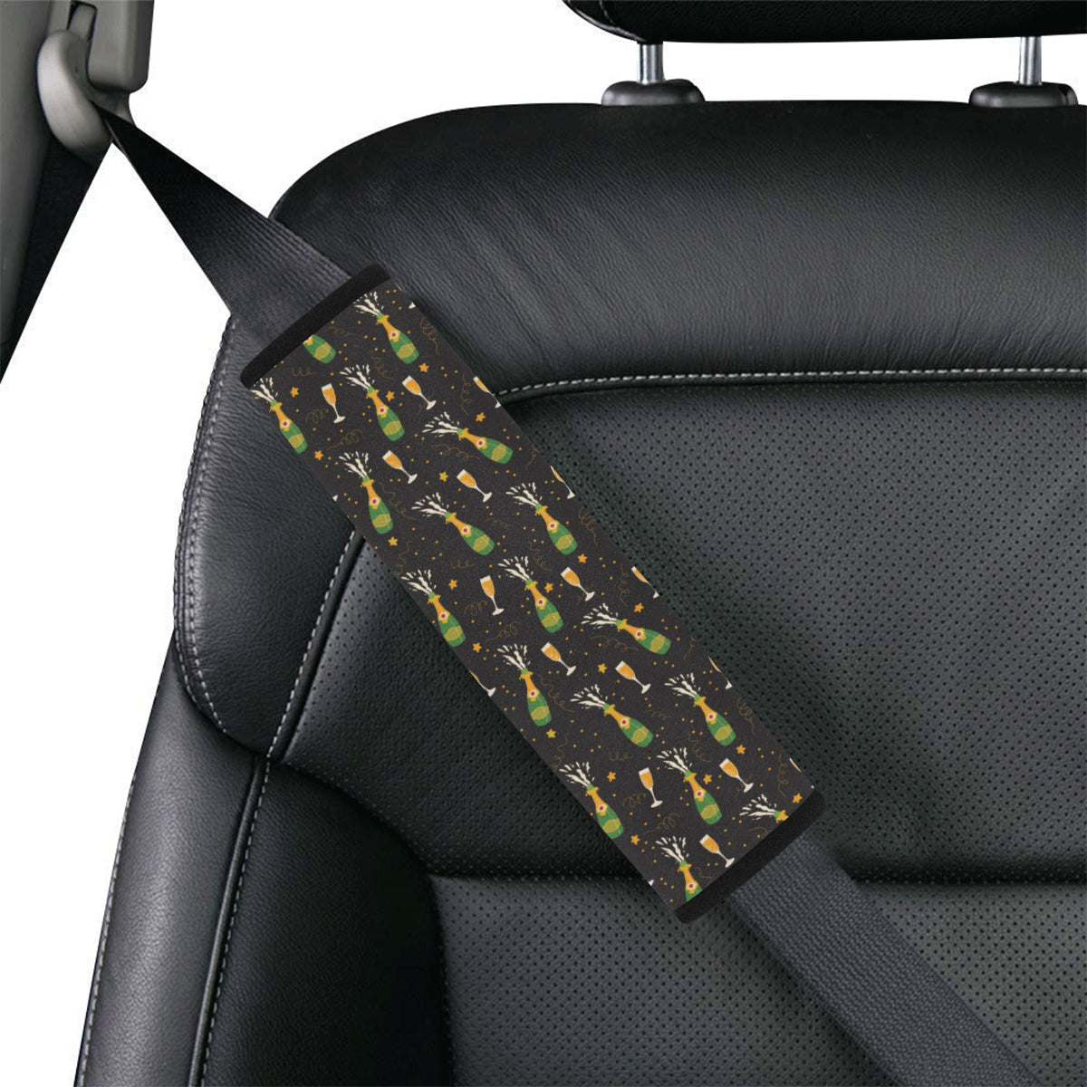 Champagne Pattern Print Design 04 Car Seat Belt Cover