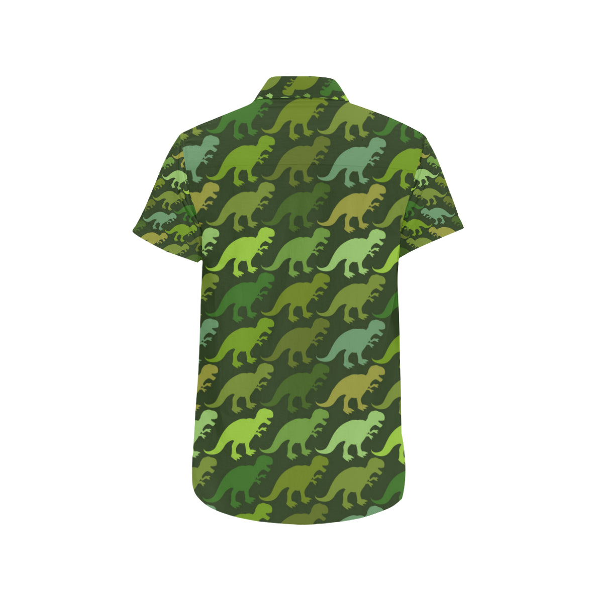 T Rex Pattern Print Design A03 Men's Short Sleeve Button Up Shirt