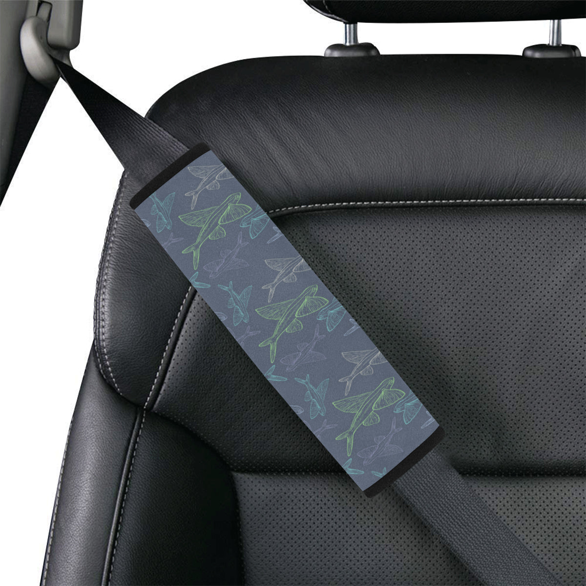 Flying Fish Pattern Print Design 02 Car Seat Belt Cover