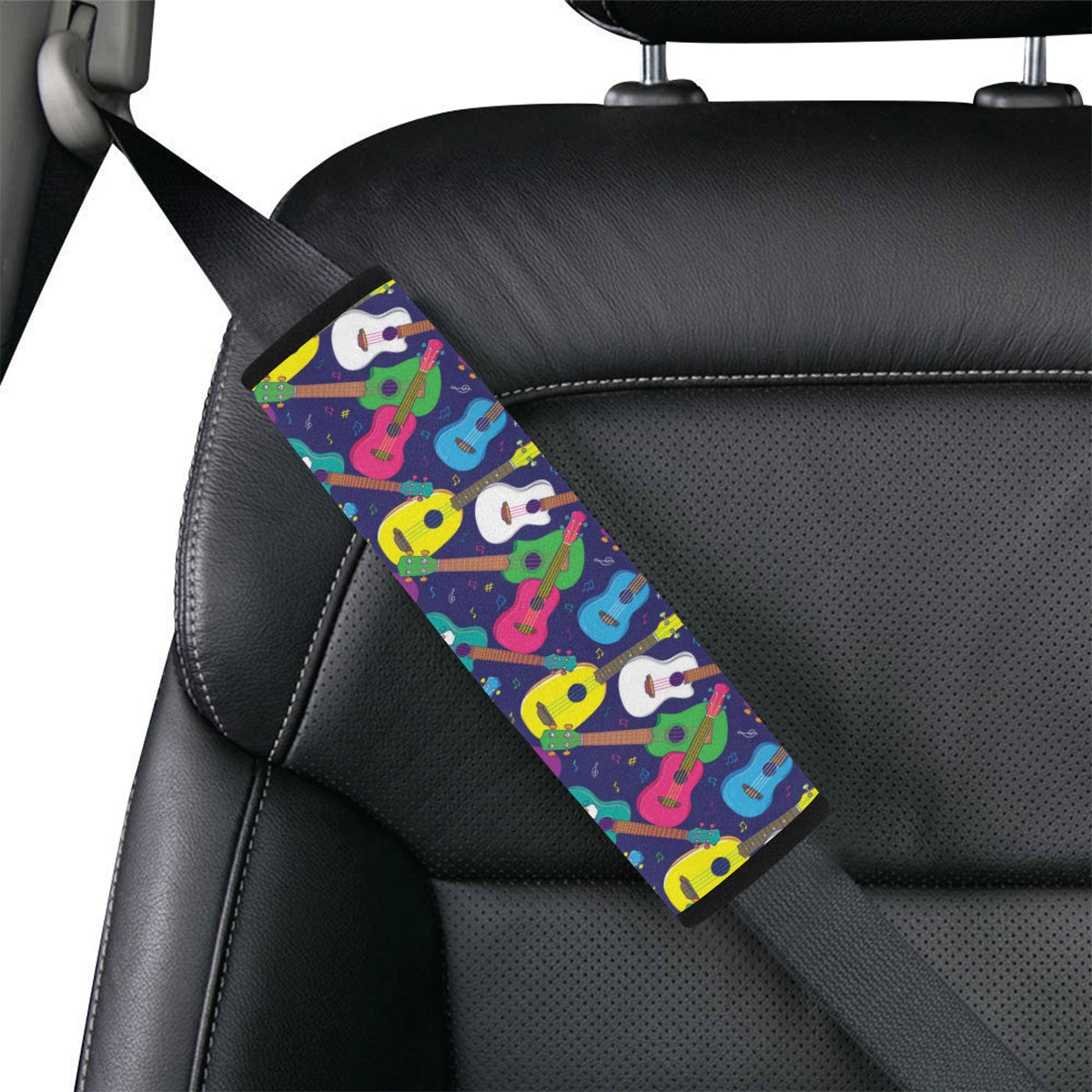 Ukulele Pattern Print Design 02 Car Seat Belt Cover