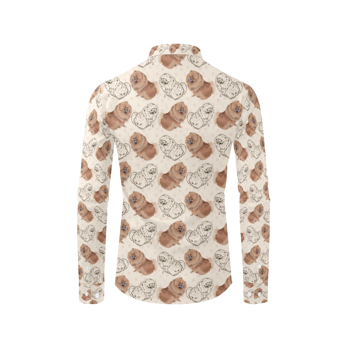 Pomeranians Pattern Print Design A01 Men's Long Sleeve Shirt
