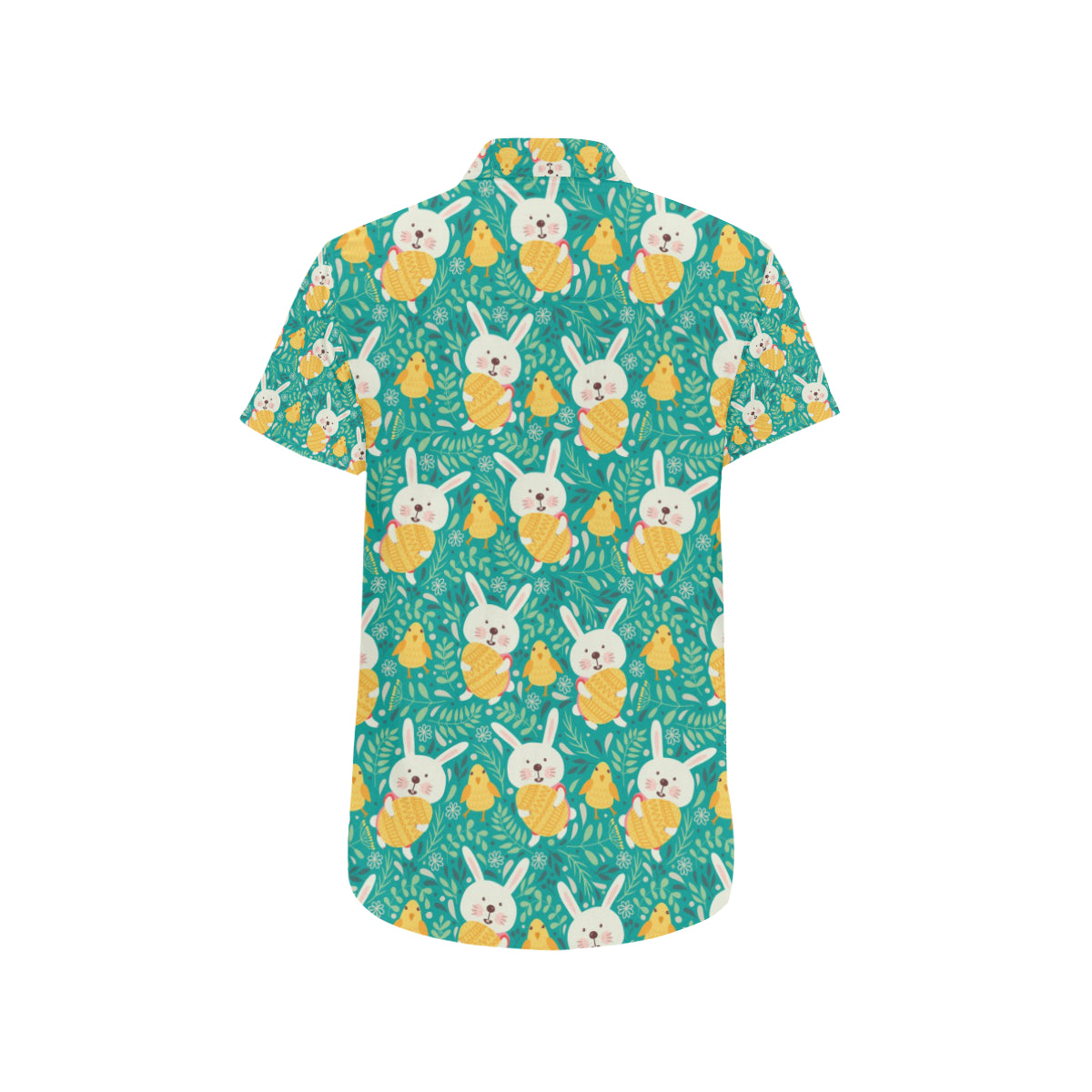 Easter Eggs Pattern Print Design RB02 Men's Short Sleeve Button Up Shirt