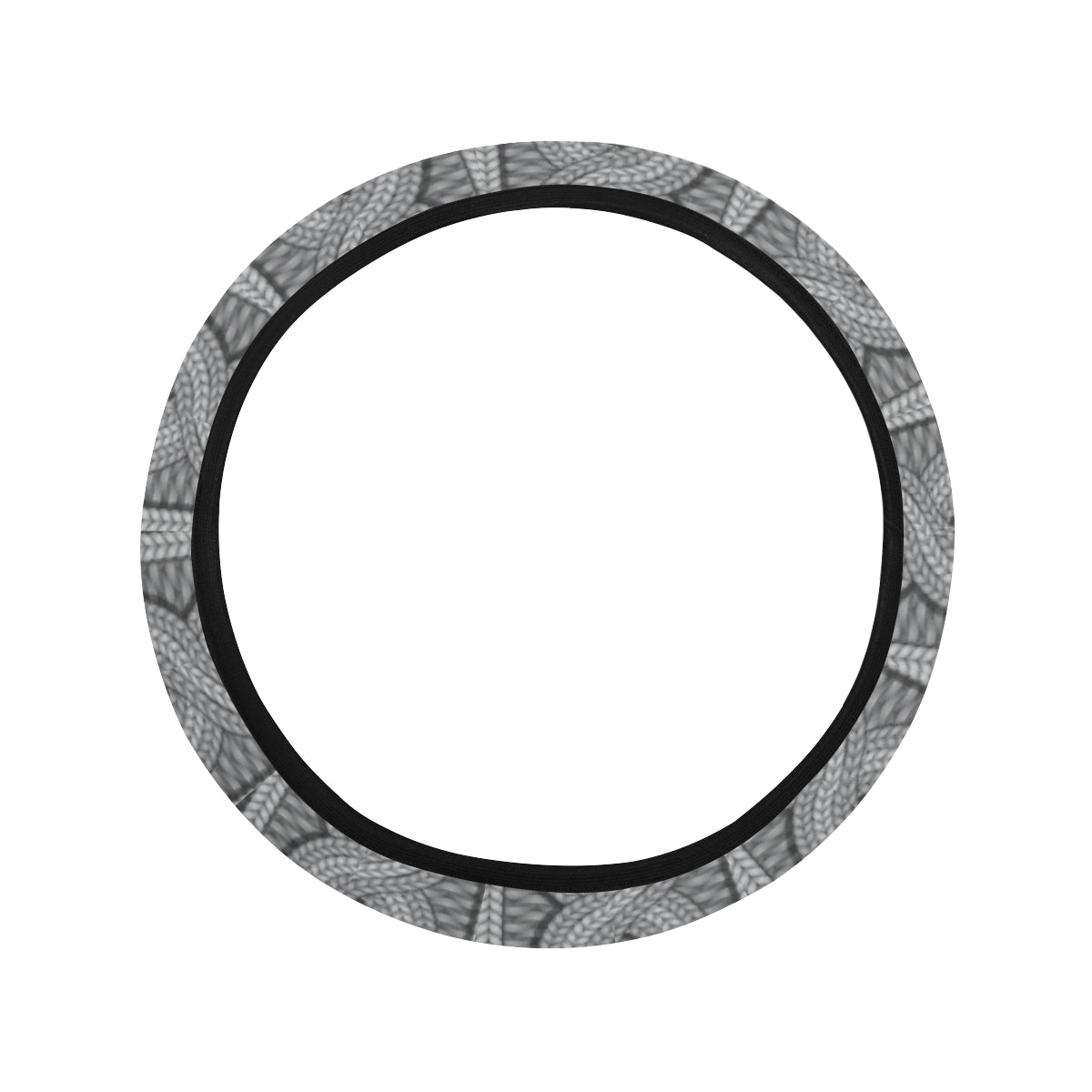 Cable Knit Pattern Print Design 01 Steering Wheel Cover with Elastic Edge