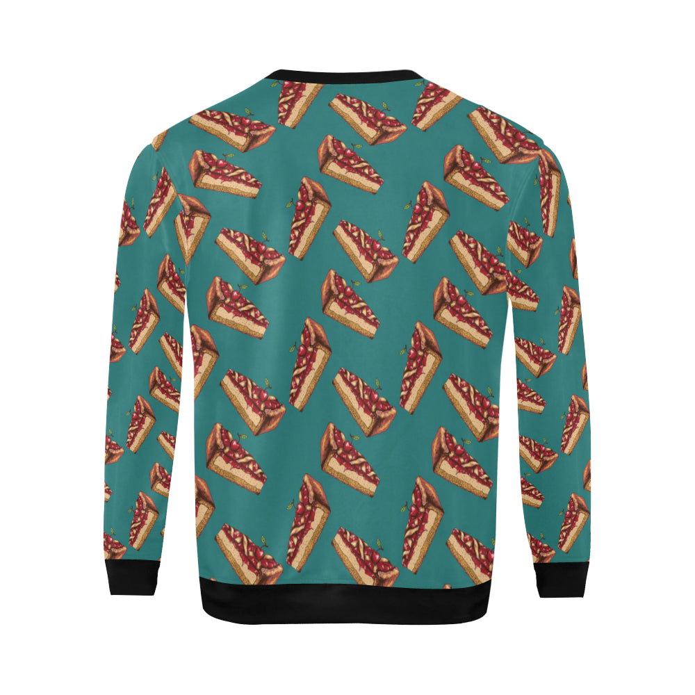 Cheesecake Cherry Pattern Print Design CK03 Men Long Sleeve Sweatshirt