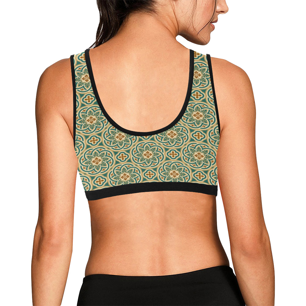 Cross Pattern Print Design 01 Sports Bra