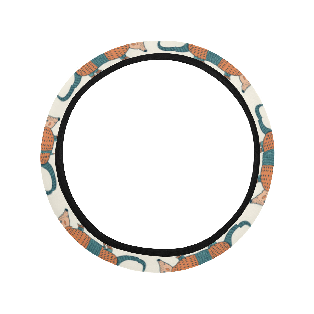 Armadillo Pattern Print Design 01 Steering Wheel Cover with Elastic Edge