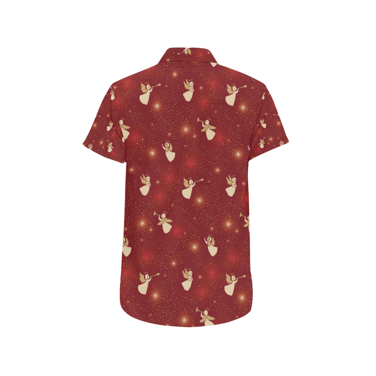 Angel Pattern Print Design 07 Men's Short Sleeve Button Up Shirt