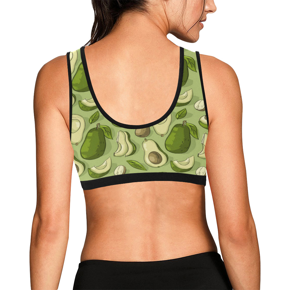 Avocado Pattern Print Design AC03 Sports Bra