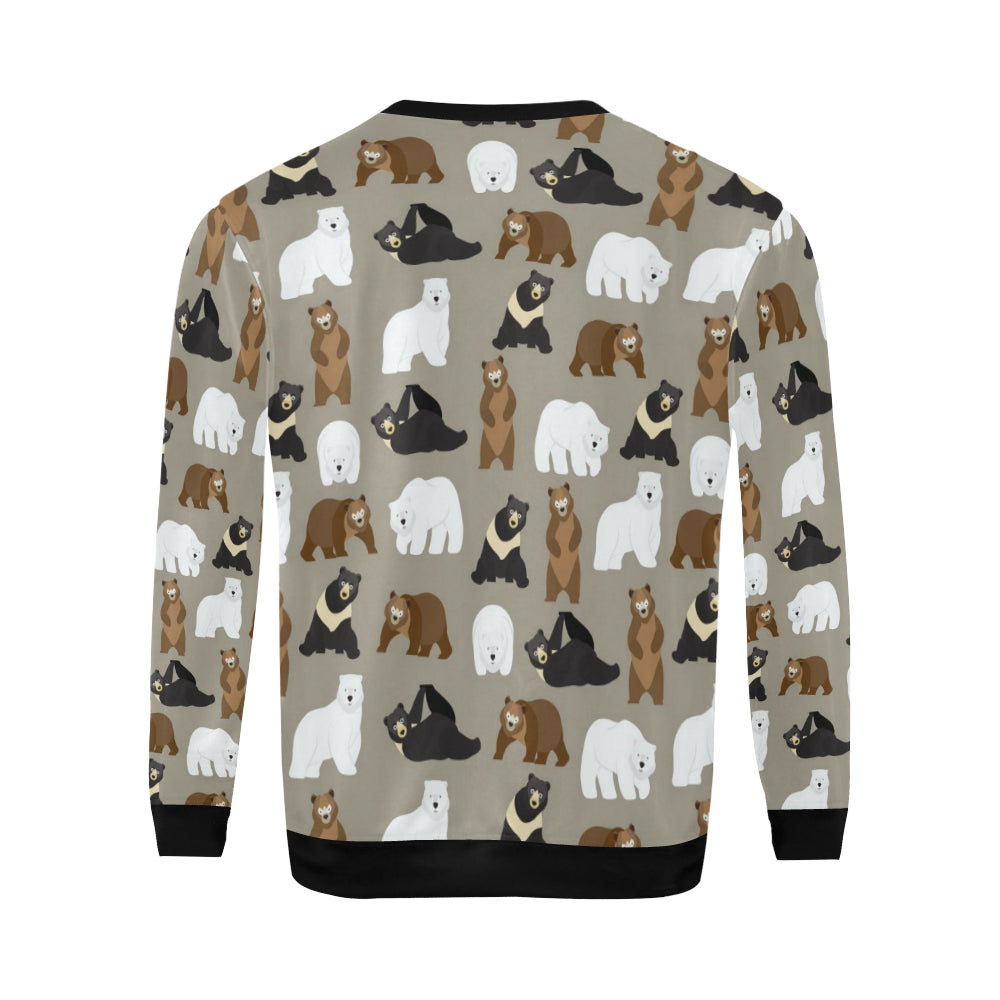Bear Pattern Print Design BE03 Men Long Sleeve Sweatshirt