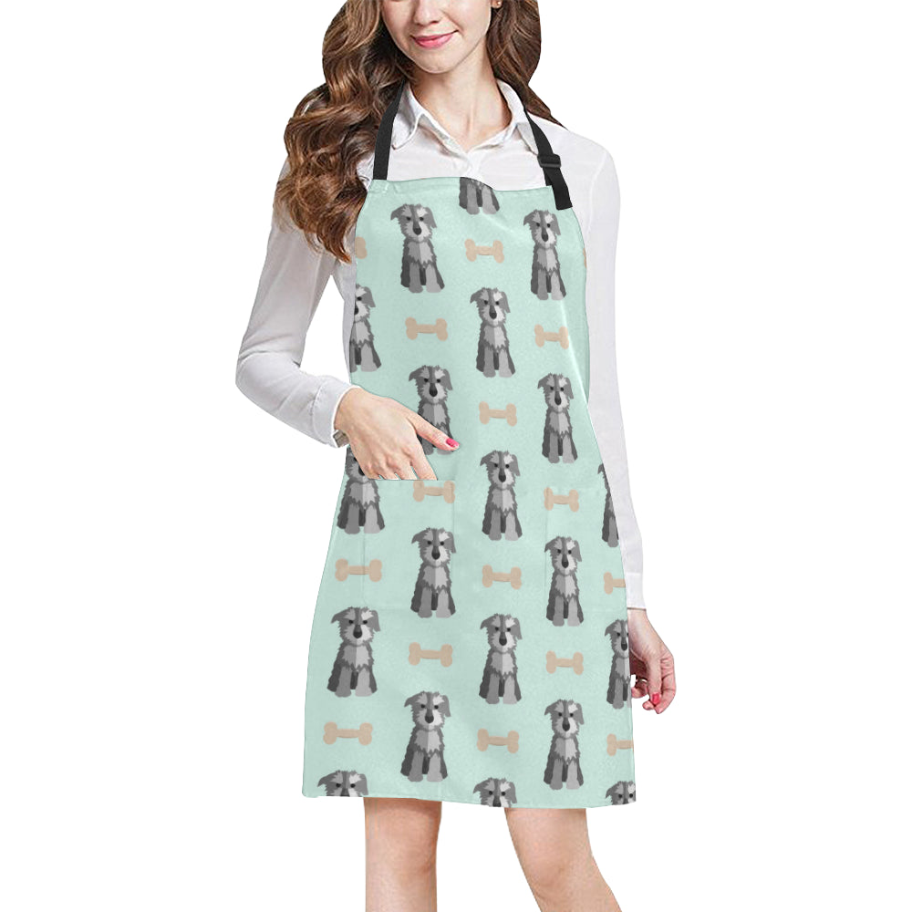 Schnauzers Pattern Print Design A03 Apron with Pocket