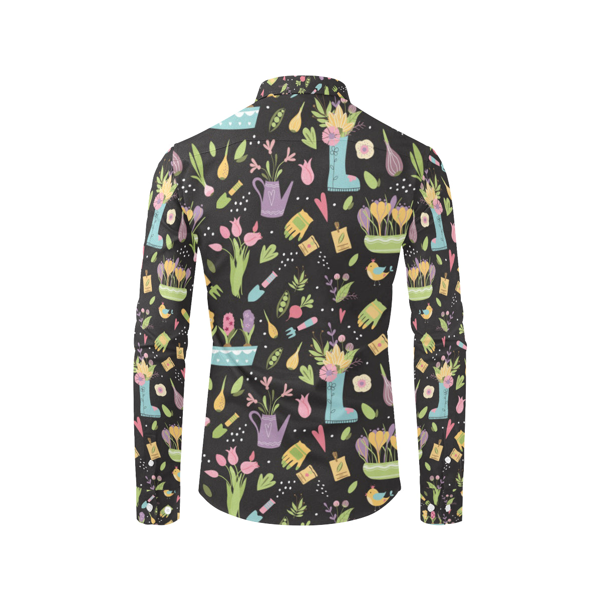 Gardening Pattern Print Design G03 Men's Long Sleeve Shirt