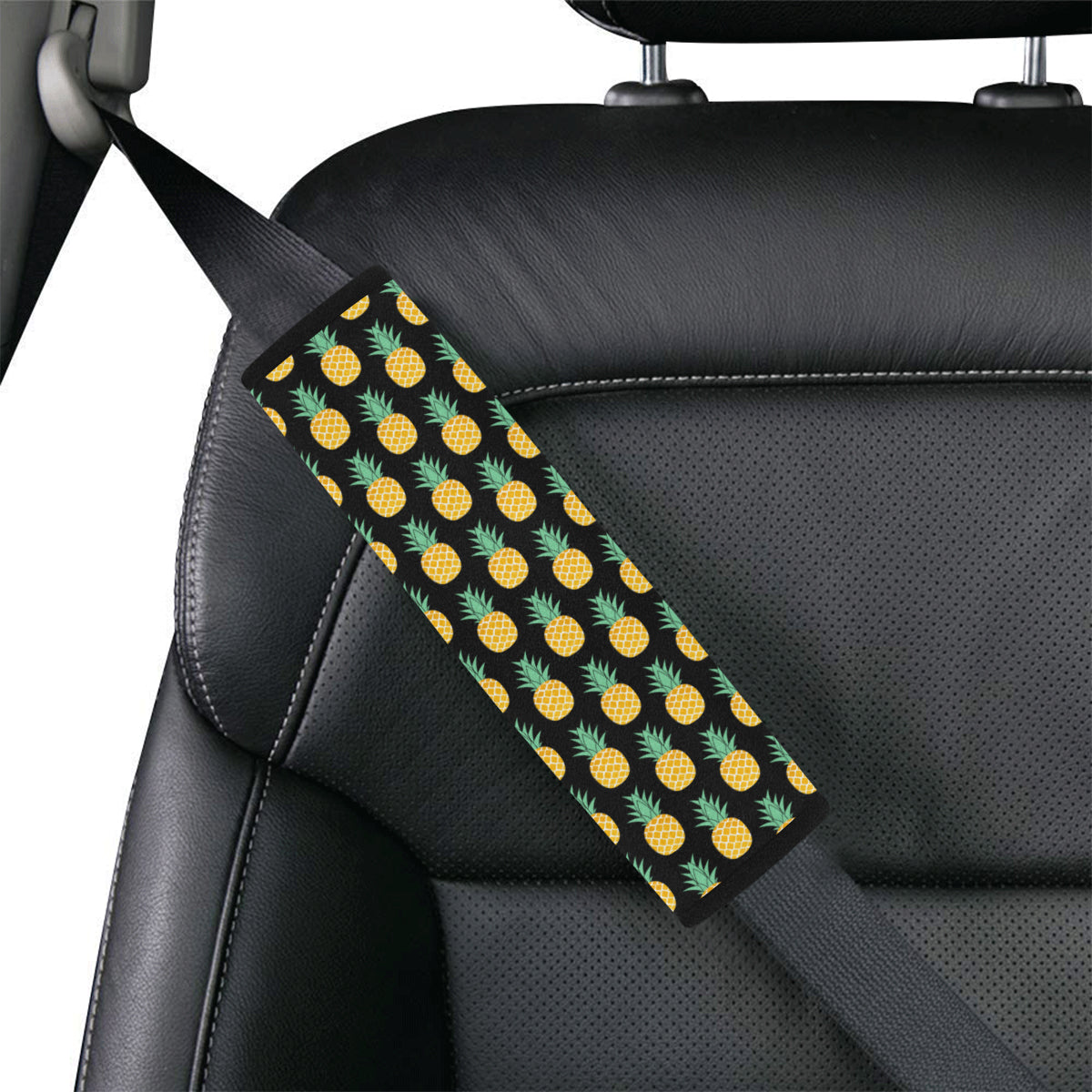 Pineapple Pattern Print Design A03 Car Seat Belt Cover