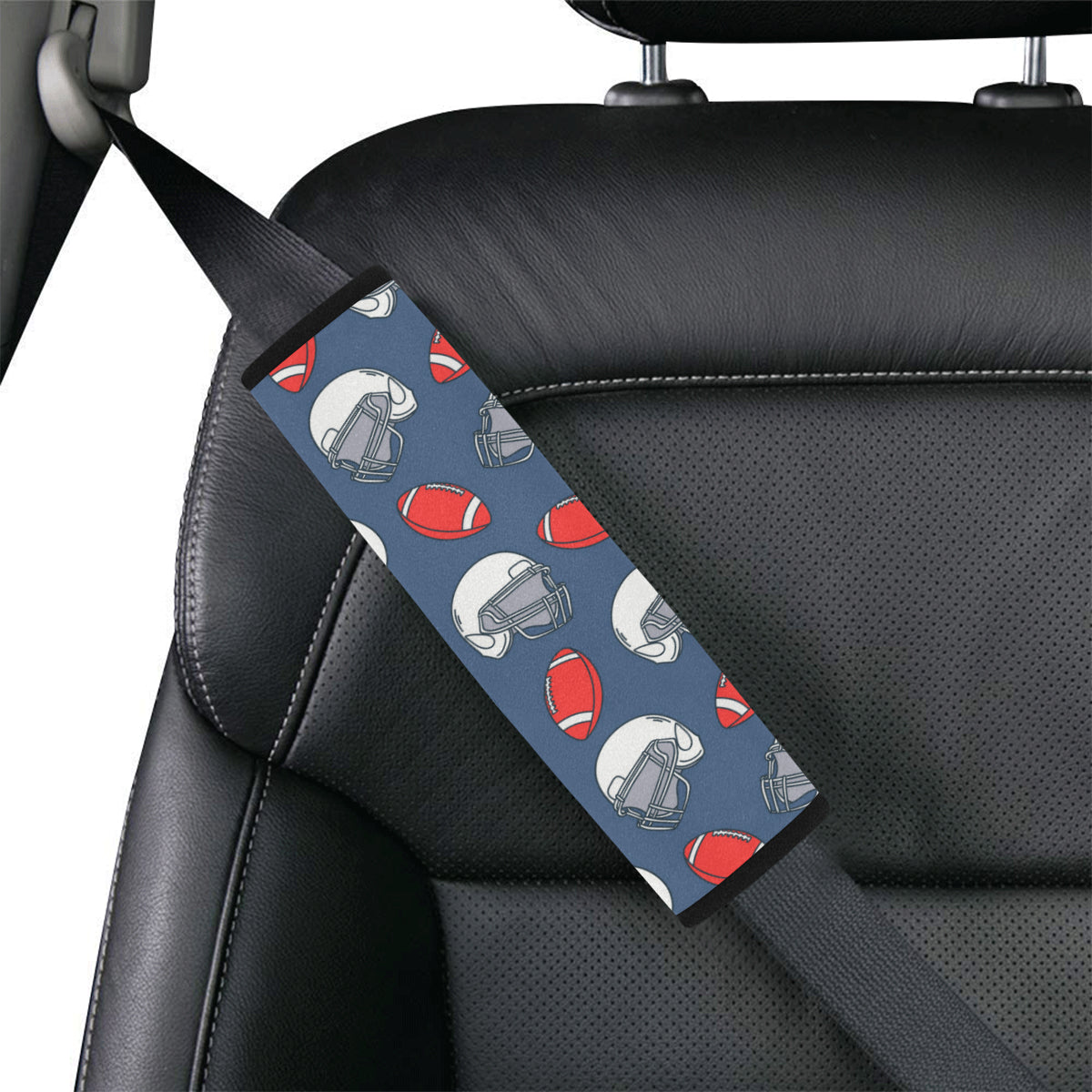 American Football Helmet Design Pattern Car Seat Belt Cover