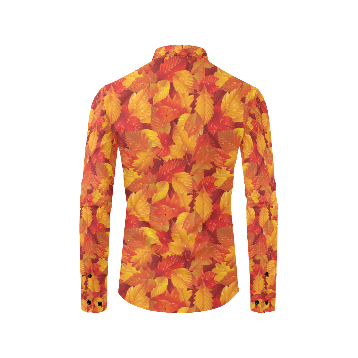 Elm Leave Autum Print Pattern Men's Long Sleeve Shirt