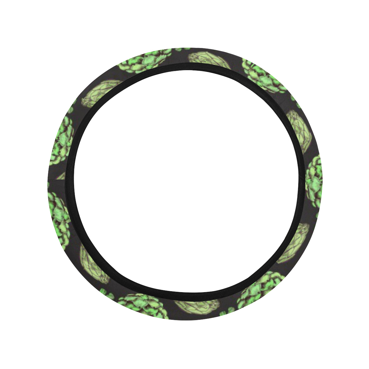 Artichoke Pattern Print Design 02 Steering Wheel Cover with Elastic Edge