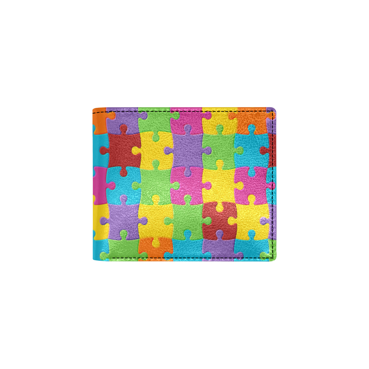 Autism Awareness Pattern Print Design 02 Men's ID Card Wallet