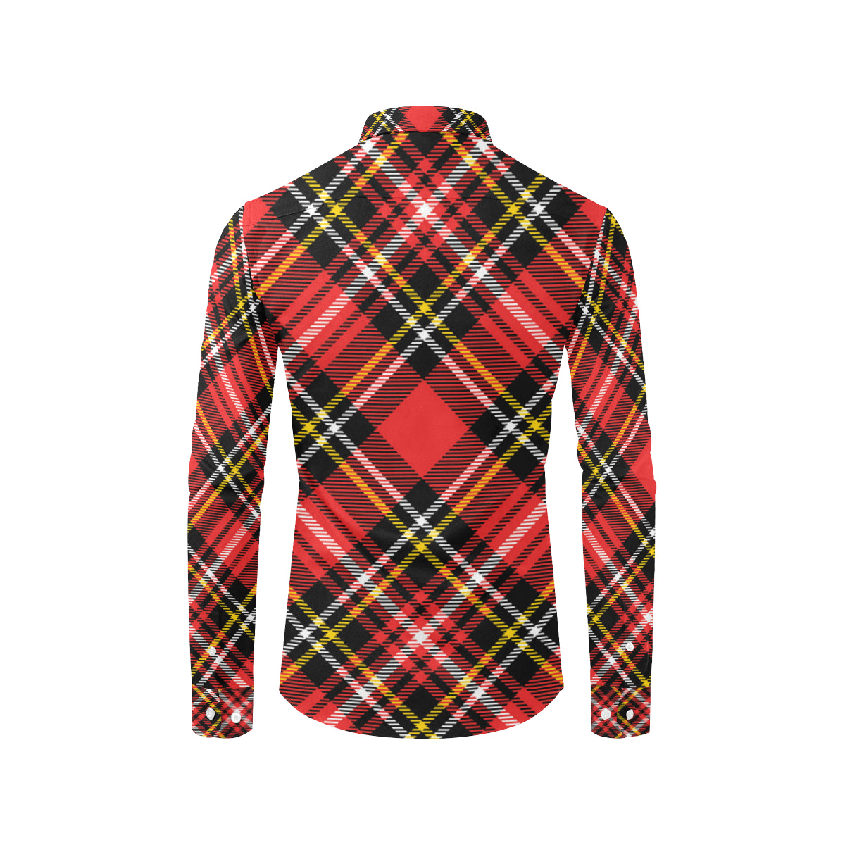 Plaid Red Pattern Print Design A03 Men's Long Sleeve Shirt