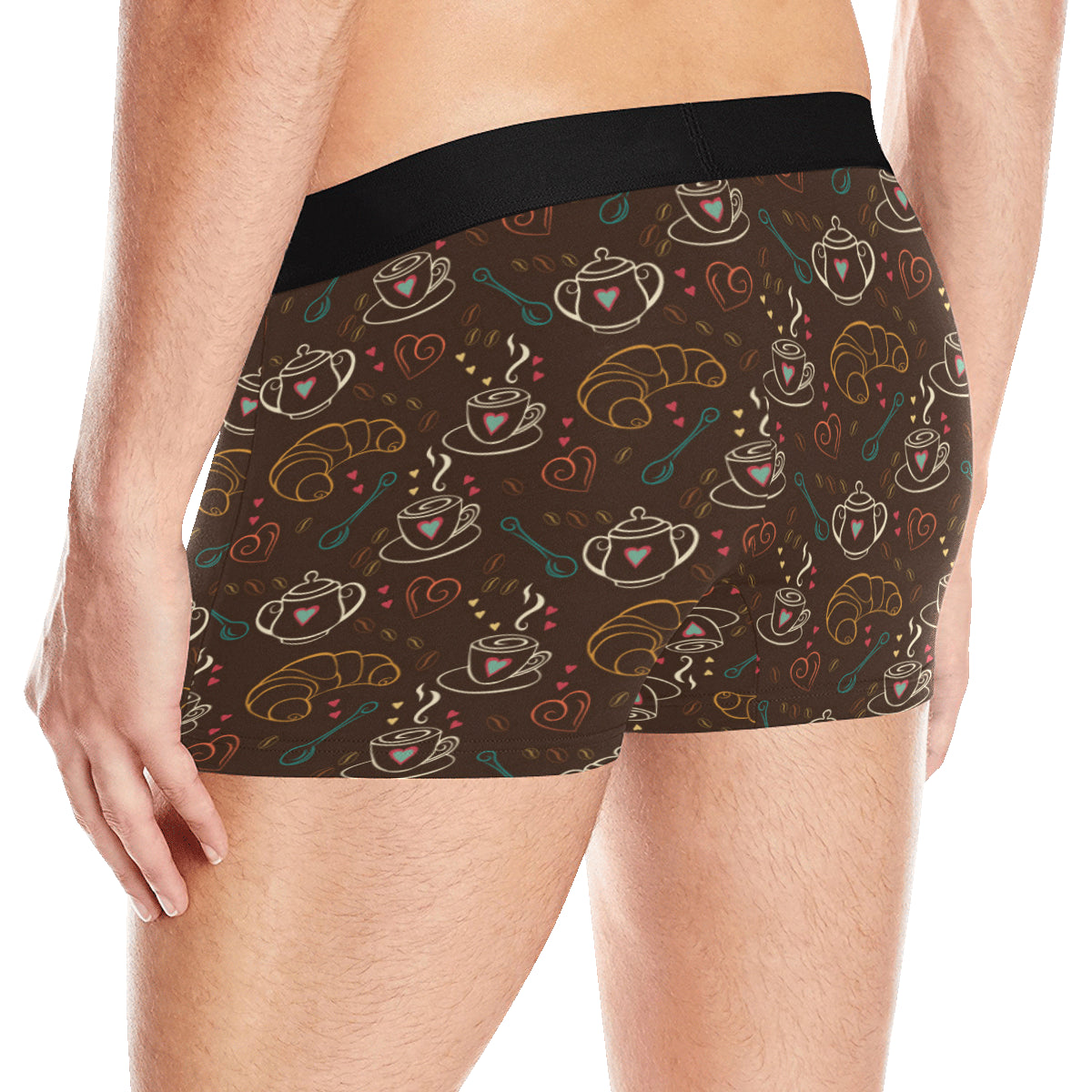 Coffee Pattern Print Design 06 Men's Boxer Briefs