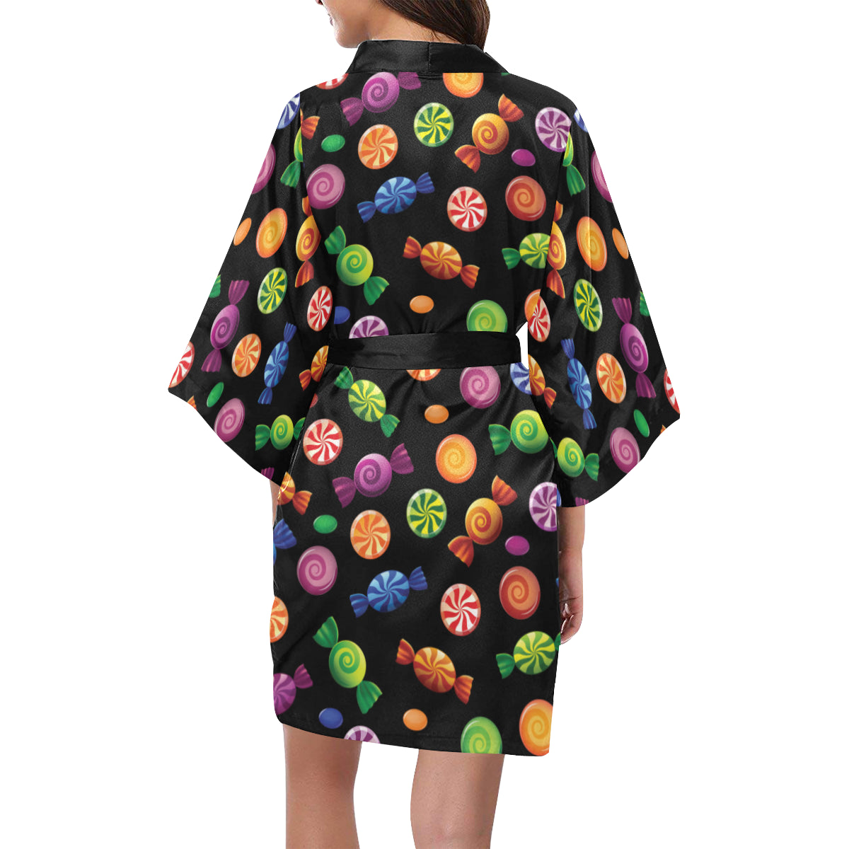 Candy Pattern Print Design 01 Women's Short Kimono