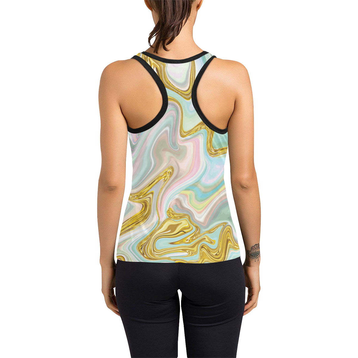 Gold Sweet Marble Women's Racerback Tank Top
