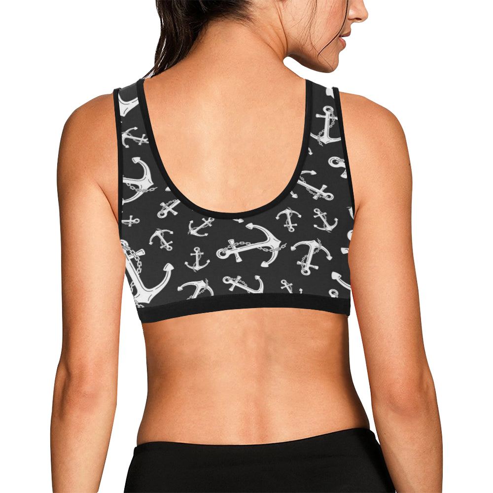Anchor Black White Sports Bra
