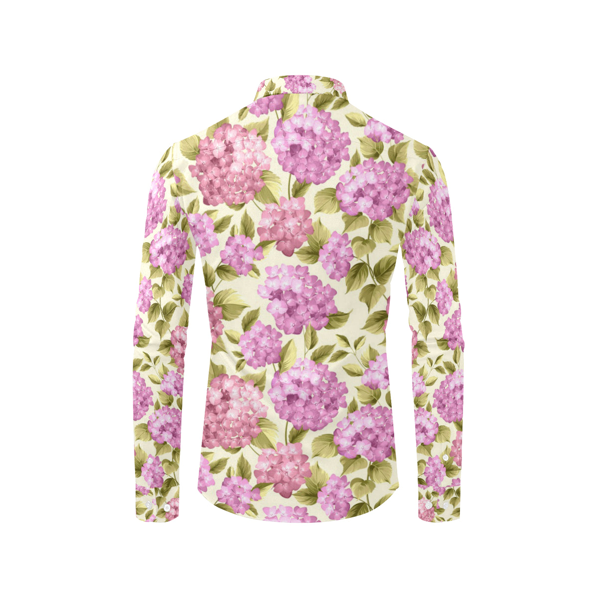 Hydrangea Pattern Print Design HD05 Men's Long Sleeve Shirt