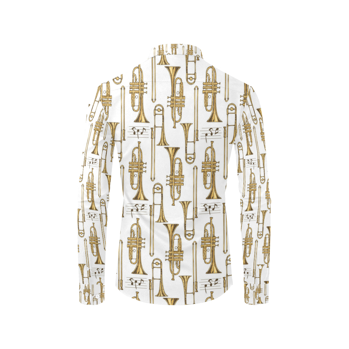 Trombone Pattern Print Design 04 Men's Long Sleeve Shirt