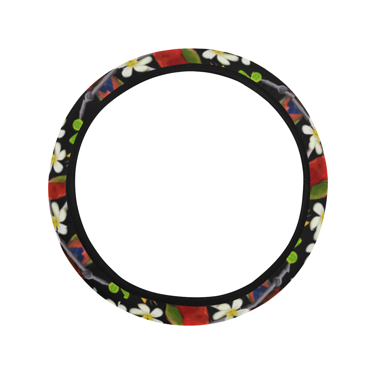 Parrot Design Print Steering Wheel Cover with Elastic Edge