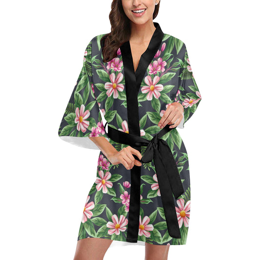 Summer Floral Pattern Print Design SF010 Women Kimono Robe