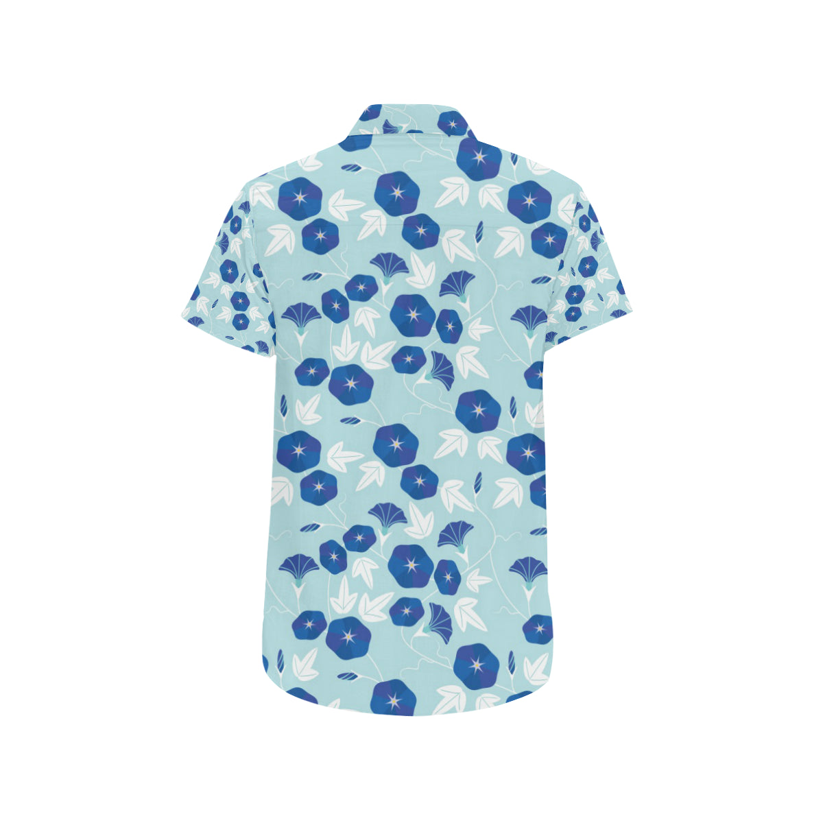 Morning Glory Pattern Print Design MG07 Men's Short Sleeve Button Up Shirt
