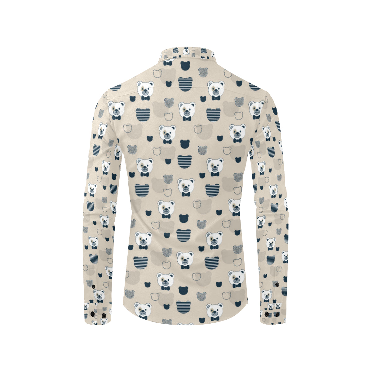 Bear Pattern Print Design 05 Men's Long Sleeve Shirt