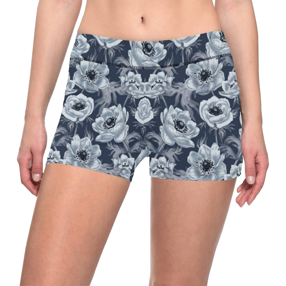 Anemone Pattern Print Design AM09 Yoga Shorts