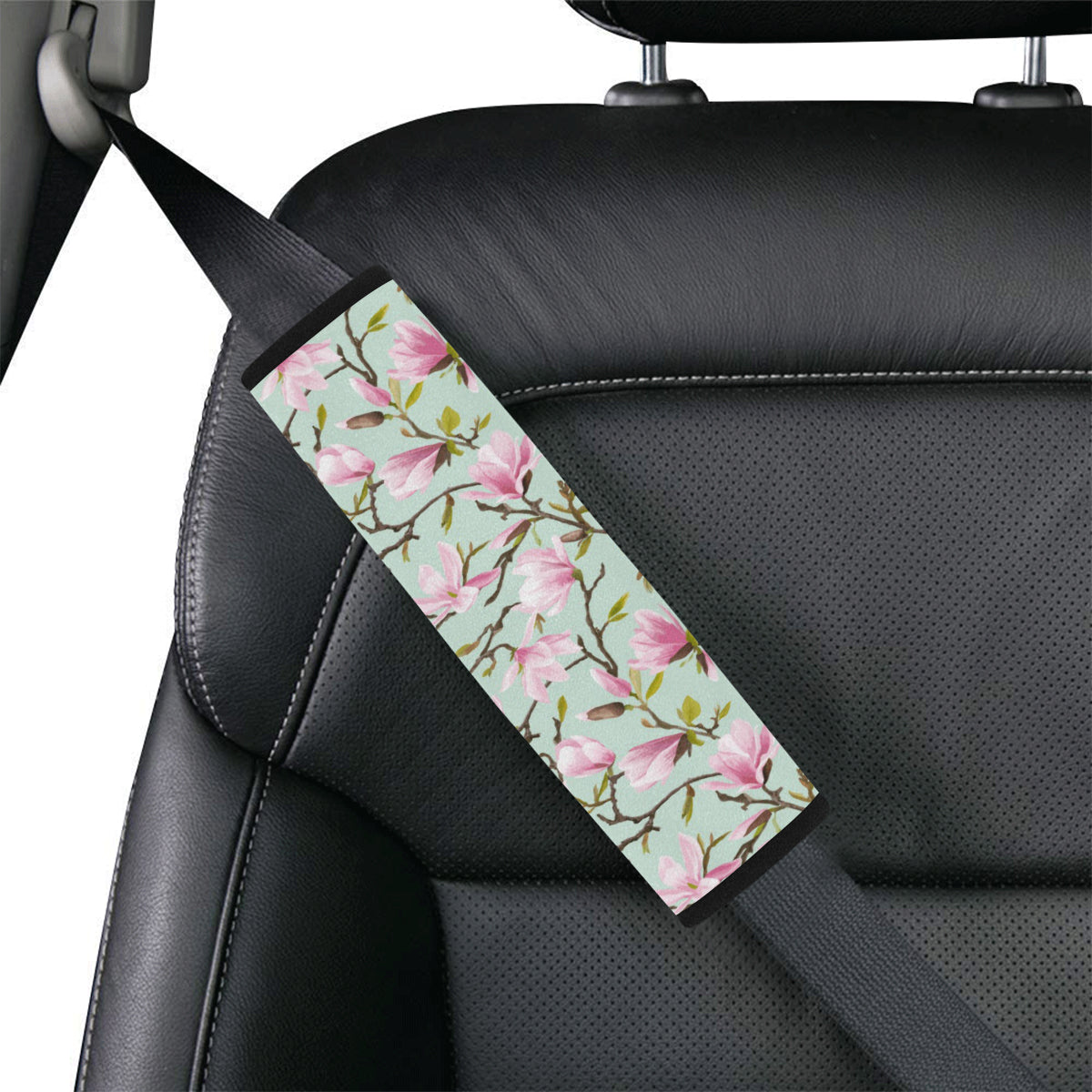 Magnolia Pattern Print Design MAG04 Car Seat Belt Cover