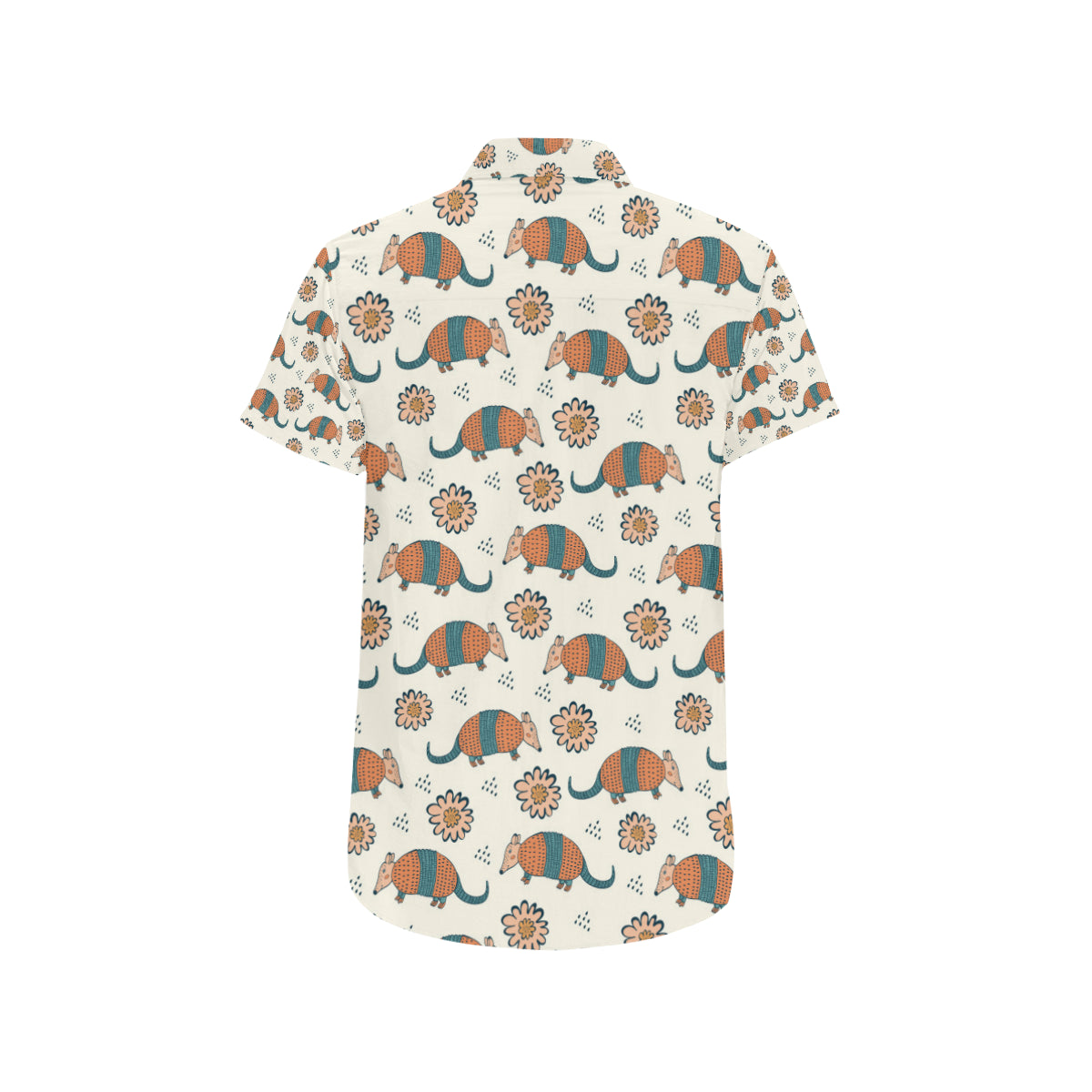 Armadillo Pattern Print Design 02 Men's Short Sleeve Button Up Shirt