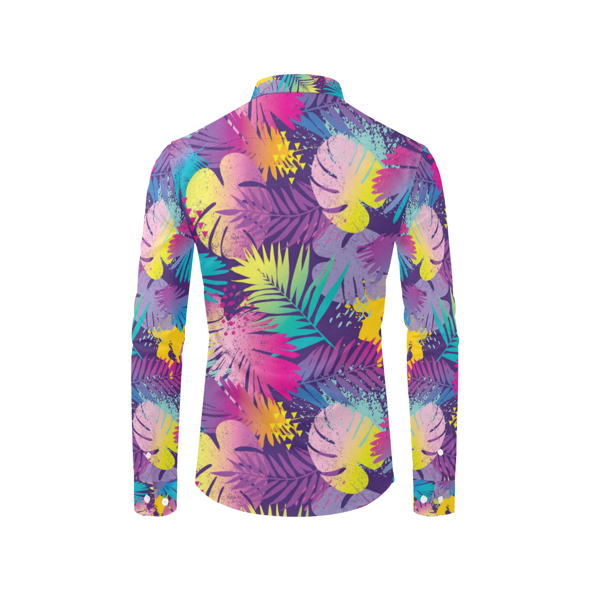 Palm Leaf Pattern Print Design A04 Men's Long Sleeve Shirt