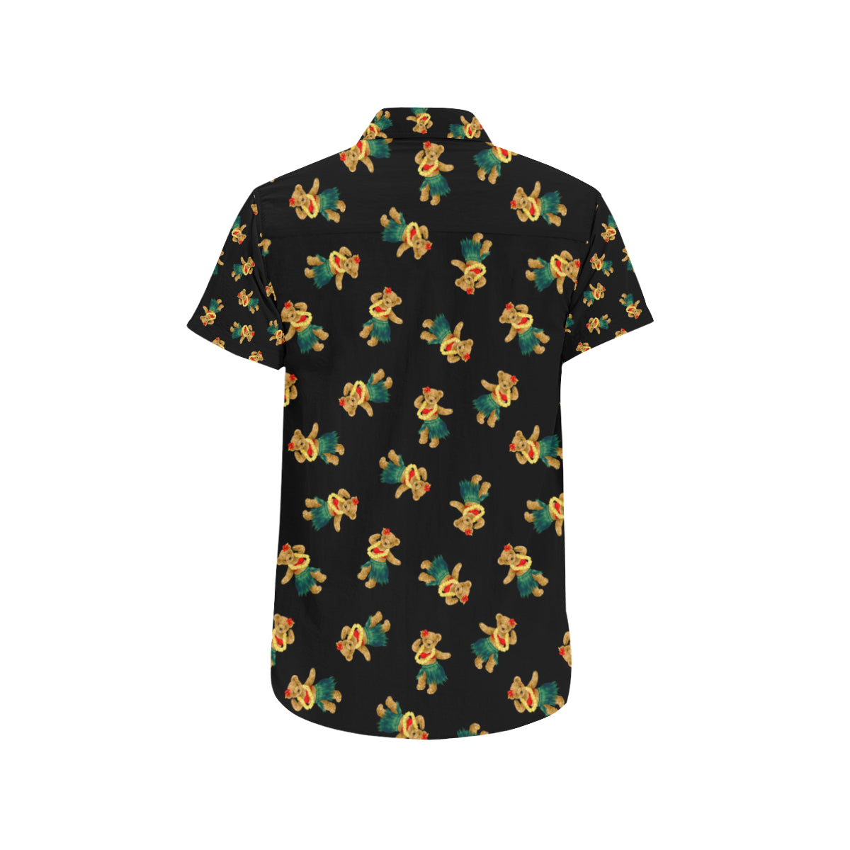 Hula Bear Pattern Print Design 06 Men's Short Sleeve Button Up Shirt