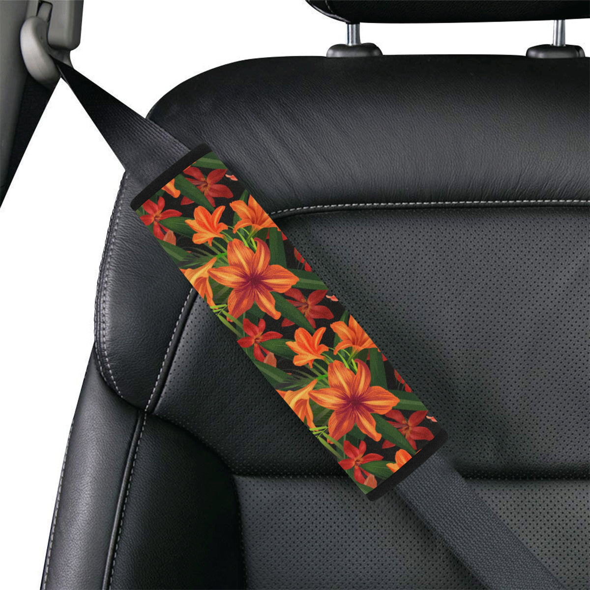 Amaryllis Pattern Print Design AL05 Car Seat Belt Cover