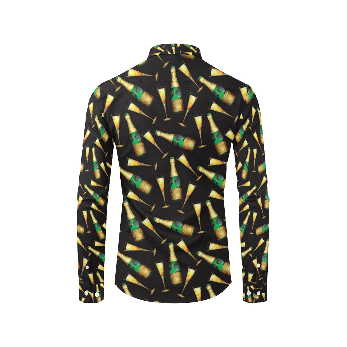 Champagne Pattern Print Design 02 Men's Long Sleeve Shirt