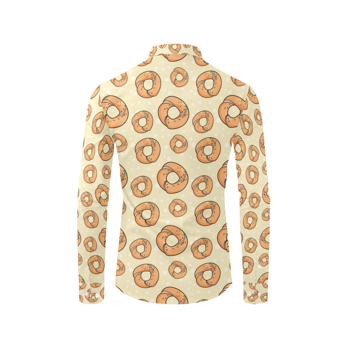 Bagel Pattern Print Design 03 Men's Long Sleeve Shirt