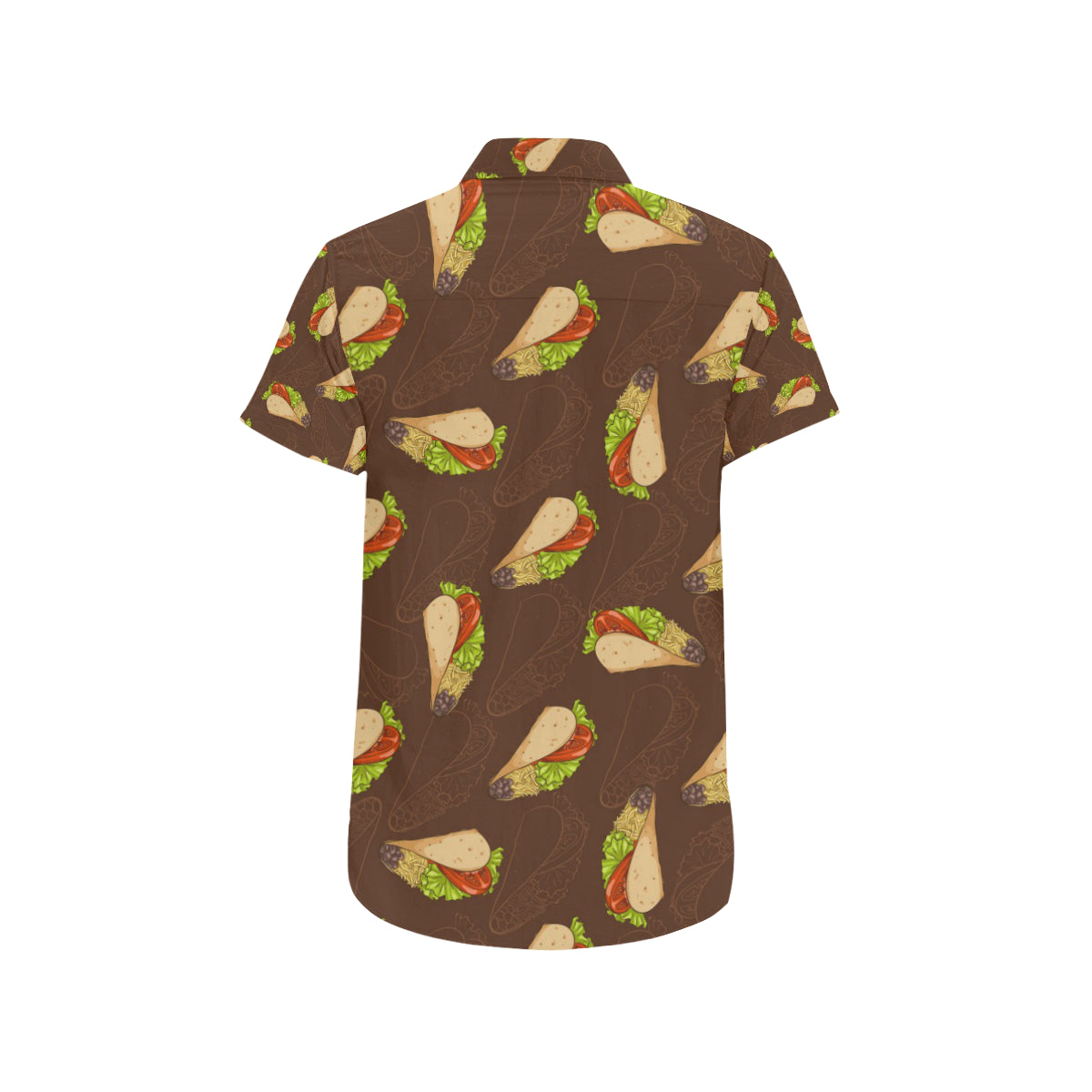 Taco Pattern Print Design TC08 Men's Short Sleeve Button Up Shirt