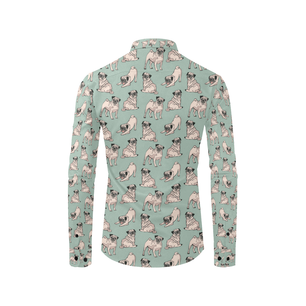 Pug Pattern Print Design A01 Men's Long Sleeve Shirt